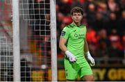14 October 2024; Sligo Rovers goalkeeper Edward McGinty during the SSE Airtricity Men's Premier Division match between Derry City and Sligo Rovers at The Ryan McBride Brandywell Stadium in Derry. Photo by Stephen McCarthy/Sportsfile