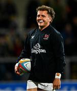 18 October 2024; Mike Lowry of Ulster warms up before the United Rugby Championship match between Ulster and Ospreys at Kingspan Stadium in Belfast. Photo by Shauna Clinton/Sportsfile