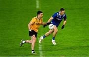 18 October 2024; Aidan Forker of Ulster in action against Eoin Cleary of Munster during the Allianz GAA Football Interprovincial Championship semi-final match between Munster and Ulster at Croke Park in Dublin. Photo by Stephen Marken/Sportsfile