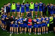 18 October 2024; Munster manager John Cleary speaks to his players after the Allianz GAA Football Interprovincial Championship semi-final match between Munster and Ulster at Croke Park in Dublin. Photo by Brendan Moran/Sportsfile