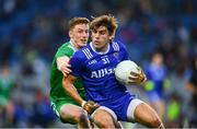 19 October 2024; Ian Maguire of Munster in action against Ray Connellan of Leinster during the Allianz GAA Football Interprovincial Championship Shield Final match between Leinster and Munster at Croke Park in Dublin. Photo by Shauna Clinton/Sportsfile