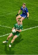 19 October 2024; Ronan Wallace of Leinster in action against Mark Stokes of Munster during the Allianz GAA Football Interprovincial Championship Shield Final match between Leinster and Munster at Croke Park in Dublin. Photo by Piaras Ó Mídheach/Sportsfile