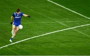 19 October 2024; James Naughton of Munster attempts a two point score from outside the 40m arc during the Allianz GAA Football Interprovincial Championship Shield Final match between Leinster and Munster at Croke Park in Dublin. Photo by Piaras Ó Mídheach/Sportsfile