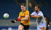 19 October 2024; Odhran Murdock of Ulster is tackled by Aidan O’Shea of Connacht during the Allianz GAA Football Interprovincial Championship Final match between Connacht and Ulster at Croke Park in Dublin. Photo by Shauna Clinton/Sportsfile