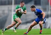 19 October 2024; Brian Howard of Leinster in action against Colm O Callaghan of Munster during the Allianz GAA Football Interprovincial Championship Shield Final match between Leinster and Munster at Croke Park in Dublin. Photo by Stephen Marken/Sportsfile
