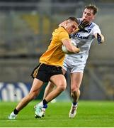 19 October 2024; Padraig Faulkner of Ulster in action against Eoghan McLoughlin of Connacht during the Allianz GAA Football Interprovincial Championship Final match between Connacht and Ulster at Croke Park in Dublin. Photo by Stephen Marken/Sportsfile