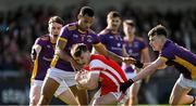 20 October 2024; Niall O’Callaghan of Cuala in action against Craig Dias of Kilmacud Crokes during the Dublin County Senior Club Football Championship final match between Cuala and Kilmacud Crokes at Parnell Park in Dublin. Photo by Daire Brennan/Sportsfile