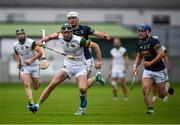 20 October 2024; Dan Ravenhill of Ballinamere is tackled by Jordan Quinn of Kilcormac-Killoughey during the Offaly County Senior Club Hurling Championship final match between Kilcormac-Killoughey and Ballinamere at Glenisk O'Connor Park in Tullamore, Offaly. Photo by Tom Beary/Sportsfile