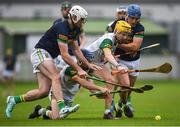 20 October 2024; Jordan Quinn, left, and James Mahon of Kilcormac-Killoughey in action against Dan Bourke, left and Aaron Maher of Ballinamere during the Offaly County Senior Club Hurling Championship final match between Kilcormac-Killoughey and Ballinamere at Glenisk O'Connor Park in Tullamore, Offaly. Photo by Tom Beary/Sportsfile