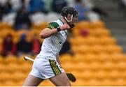 20 October 2024; Dan Ravenhill of Ballinamere celebrates after scoring his side's first goal during the Offaly County Senior Club Hurling Championship final match between Kilcormac-Killoughey and Ballinamere at Glenisk O'Connor Park in Tullamore, Offaly. Photo by Tom Beary/Sportsfile