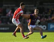20 October 2024; Paul Mannion of Kilmacud Crokes in action against Peter Duffy of Cuala during the Dublin County Senior Club Football Championship final match between Cuala and Kilmacud Crokes at Parnell Park in Dublin. Photo by Daire Brennan/Sportsfile