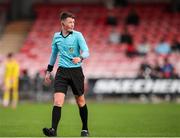 20 October 2024; Referee Bobby Jack Coonan during the EA SPORTS MU15 LOI Michael Hayes Cup match between Cork City and St Patrick’s Athletic at Turner’s Cross in Cork. Photo by Michael P Ryan/Sportsfile