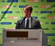 24 October 2024; Shane Walsh of TG4 during opening ceremony of the O'Neills.com World 4-Wall Championships at the Hotel Kilkenny in Kilkenny. Photo by Stephen Marken/Sportsfile