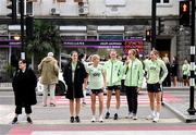 25 October 2024; Republic of Ireland players, from left, Niamh Fahey, Denise O'Sullivan, Eva Mangan, Grace Moloney and Sophie Whitehouse during a team walk before the UEFA Women's EURO 2025 Play-Off Round 1 first leg match between Georgia and Republic of Ireland at Mikheil Meskhi Stadium II in Tbilisi, Georgia. Photo by Stephen McCarthy/Sportsfile