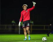 25 October 2024; Bohemians goalkeeper James Talbot warms up before the SSE Airtricity Men's Premier Division match between Waterford and Bohemians at the Regional Sports Centre in Waterford. Photo by Michael P Ryan/Sportsfile