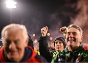 26 October 2024; Ballina Stephenites selector Cora Staunton celebrates after her side's victory in the Mayo County Senior Club Football Championship final match between Ballina Stephenites and Knockmore at Hastings Insurance MacHale Park in Castlebar, Mayo. Photo by Piaras Ó Mídheach/Sportsfile