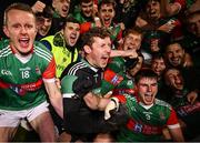 26 October 2024; Ballina Stephenites goalkeeper David Clarke celebrates with his team-mates after their side's victory in the Mayo County Senior Club Football Championship final match between Ballina Stephenites and Knockmore at Hastings Insurance MacHale Park in Castlebar, Mayo. Photo by Piaras Ó Mídheach/Sportsfile