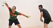 27 October 2024; Joe McCann of Ballaghaderreen, Mayo, in action against David Stanners of St. Martin's, Wexford, in the Men's 40+ quarter final during day two of the O'Neills.com World 4-Wall Championships at Croke Park in Dublin. Photo by Stephen Marken/Sportsfile