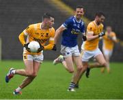 27 October 2024; Ryan McGuigan of Clontibret in action against James Hamill of Scotstown during the Monaghan County Senior Club Football Championship final match between Clontibret O'Neills and Scotstown at St Tiernach's Park in Clones, Monaghan. Photo by Philip Fitzpatrick/Sportsfile