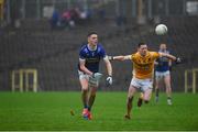 27 October 2024; Sean Treanor of Scotstown in action against Conor McManus of Clontibret during the Monaghan County Senior Club Football Championship final match between Clontibret O'Neills and Scotstown at St Tiernach's Park in Clones, Monaghan. Photo by Philip Fitzpatrick/Sportsfile