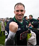 27 October 2024; Corofin goalkeeper Bernard Power celebrates after the Galway County Senior Club Football Championship final match between Moycullen and Corofin at Tuam Stadium in Galway. Photo by Ray Ryan/Sportsfile