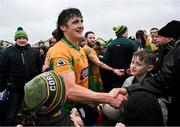 27 October 2024; Kieran Molloy of Corofin celebrates with supporters after the Galway County Senior Club Football Championship final match between Moycullen and Corofin at Tuam Stadium in Galway. Photo by Ray Ryan/Sportsfile