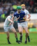27 October 2024; Peter McDonald of Thomastown in action against Conor Kelly of O’Loughlin Gaels during the Kilkenny County Senior Club Hurling Championship final match between O’Loughlin Gaels and Thomastown at UPMC Nowlan Park in Kilkenny. Photo by Michael P Ryan/Sportsfile