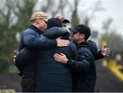 27 October 2024; Scotstown management celebrate during the Monaghan County Senior Club Football Championship final match between Clontibret O'Neills and Scotstown at St Tiernach's Park in Clones, Monaghan. Photo by Philip Fitzpatrick/Sportsfile