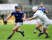 27 October 2024; Colm Treacy of Thomastown in action against Tony Forristal of O’Loughlin Gaels during the Kilkenny County Senior Club Hurling Championship final match between O’Loughlin Gaels and Thomastown at UPMC Nowlan Park in Kilkenny. Photo by Michael P Ryan/Sportsfile