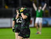 27 October 2024;  A dejected Connor Carville of Glen reacts after the final whistle in the Derry County Senior Club Football Championship final match between Glen and Newbridge at Celtic Park in Derry. Photo by Oliver McVeigh/Sportsfile
