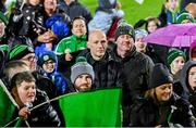 27 October 2024; Newbridge manager Gary Hetherington watches the presentation and speeches from the middle of the crowd after the Derry County Senior Club Football Championship final match between Glen and Newbridge at Celtic Park in Derry. Photo by Oliver McVeigh/Sportsfile