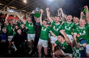 27 October 2024; Newbridge players celebrate after the Derry County Senior Club Football Championship final match between Glen and Newbridge at Celtic Park in Derry. Photo by Oliver McVeigh/Sportsfile
