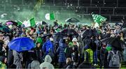 27 October 2024; The scene on the field by Newbridge players and fans after the Derry County Senior Club Football Championship final match between Glen and Newbridge at Celtic Park in Derry. Photo by Oliver McVeigh/Sportsfile