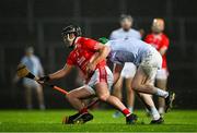 27 October 2024; Darragh O'Donovan of Doon is tackled by Emmett McEvoy of Na Piarsaigh during the Limerick County Senior Club Hurling Championship final match between Na Piarsaigh and Doon at TUS Gaelic Grounds in Limerick. Photo by Ray McManus/Sportsfile