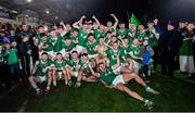 27 October 2024; Newbridge players celebrate with the cup after his side's victory in  the Derry County Senior Club Football Championship final match between Glen and Newbridge at Celtic Park in Derry. Photo by Oliver McVeigh/Sportsfile