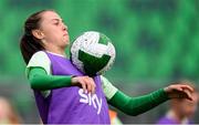 28 October 2024; Eva Mangan during a Republic of Ireland women's training session at Tallaght Stadium in Dublin. Photo by Stephen McCarthy/Sportsfile