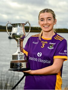 28 October 2024; Emer Sweeney of Kilmacud Crokes poses for a portrait at the AIB Leinster LGFA Club Finals’ Captains’ Day at Wineport Lodge in Westmeath. Photo by Tyler Miller/Sportsfile