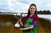 28 October 2024; Eva Fitzpatrick of Goldsmiths poses for a portrait at the AIB Leinster LGFA Club Finals’ Captains’ Day at Wineport Lodge in Westmeath. Photo by Tyler Miller/Sportsfile
