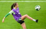 28 October 2024; Eva Mangan during a Republic of Ireland women's training session at Tallaght Stadium in Dublin. Photo by Stephen McCarthy/Sportsfile