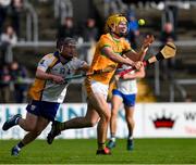 28 October 2024; Patrick Daly of Feakle is tackled by David Kennedy of Sixmilebridge during the Clare County Senior Club Hurling Championship final match between Sixmilebridge and Feakle at Cusack Park in Clare. Photo by Ray McManus/Sportsfile