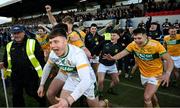 28 October 2024; Feakle goalkeeper Liam O'Connor leads the celebrations at the full time whistle in the Clare County Senior Club Hurling Championship final match between Sixmilebridge and Feakle at Cusack Park in Clare. Photo by Ray McManus/Sportsfile