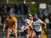 28 October 2024; Enda Noonan of Feakle is tackled by Caimin Morey of Sixmilebridge during the Clare County Senior Club Hurling Championship final match between Sixmilebridge and Feakle at Cusack Park in Clare. Photo by Ray McManus/Sportsfile