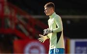 29 October 2024; Ali Topcu of Republic of Ireland before the UEFA U17 European Championships Round 1 Qualifier match between Republic of Ireland and Lithuania at Inver Park in Larne, Antrim. Photo by Ramsey Cardy/Sportsfile