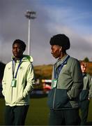29 October 2024; Ade Solanke of Republic of Ireland before the UEFA U17 European Championships Round 1 Qualifier match between Republic of Ireland and Lithuania at Inver Park in Larne, Antrim. Photo by Ramsey Cardy/Sportsfile