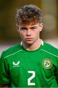 29 October 2024; Billy Canny of Republic of Ireland before the UEFA U17 European Championships Round 1 Qualifier match between Republic of Ireland and Lithuania at Inver Park in Larne, Antrim. Photo by Ramsey Cardy/Sportsfile