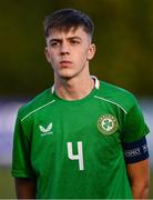 29 October 2024; Oisin McDonagh of Republic of Ireland before the UEFA U17 European Championships Round 1 Qualifier match between Republic of Ireland and Lithuania at Inver Park in Larne, Antrim. Photo by Ramsey Cardy/Sportsfile