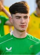 29 October 2024; Billy Hayes of Republic of Ireland before the UEFA U17 European Championships Round 1 Qualifier match between Republic of Ireland and Lithuania at Inver Park in Larne, Antrim. Photo by Ramsey Cardy/Sportsfile