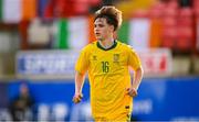 29 October 2024; Klemensas Gustas of Lithuania during the UEFA U17 European Championships Round 1 Qualifier match between Republic of Ireland and Lithuania at Inver Park in Larne, Antrim. Photo by Ramsey Cardy/Sportsfile