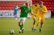 29 October 2024; Oscar Skubo-Keely of Republic of Ireland during the UEFA U17 European Championships Round 1 Qualifier match between Republic of Ireland and Lithuania at Inver Park in Larne, Antrim. Photo by Ramsey Cardy/Sportsfile