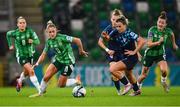 29 October 2024; Danielle Maxwell of Northern Ireland in action against Lucia Orkic of Croatia during the UEFA Women's EURO 2025 Play-Off Round 1 Second Leg match between Northern Ireland and Croatia at the National Football Stadium in Windsor Park, Belfast. Photo by Ramsey Cardy/Sportsfile